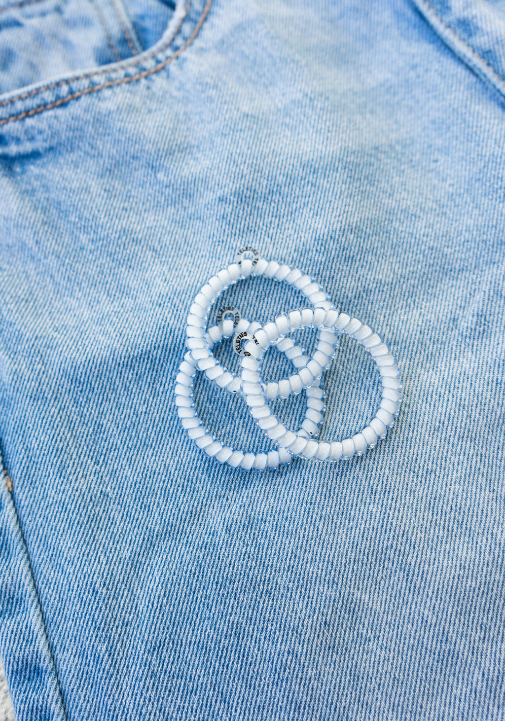 Washed Denim Large Hair Coils - 3 Pack