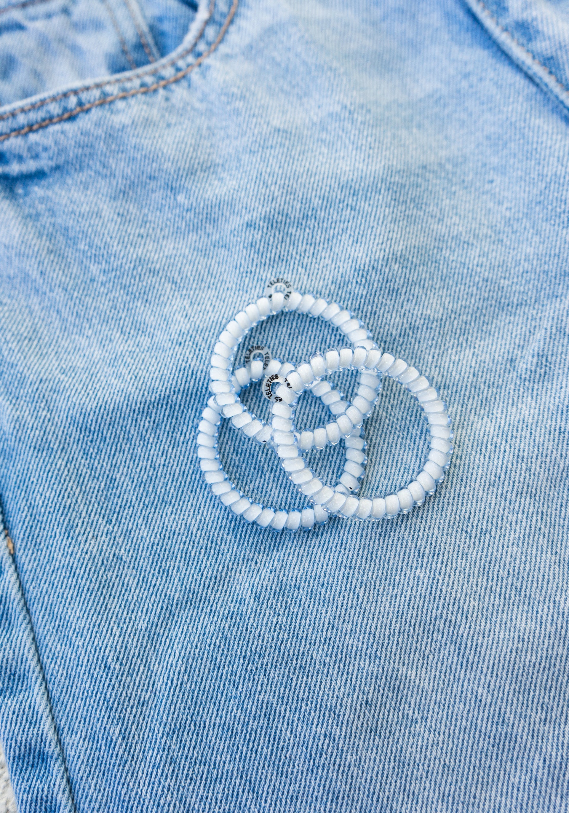 Washed Denim Large Hair Coils - 3 Pack